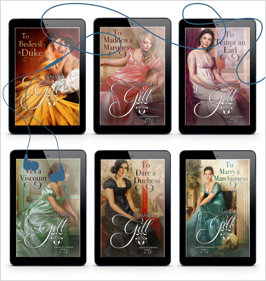 Lords of London audiobook bundle by Tamara Gill – Regency romance series promotional graphic