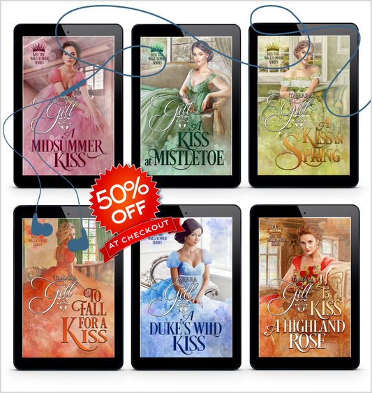 Tamara Gill romance books, Regency romance ebook bundles, Historical romance ebook bundles, Spicy Regency romance novels, Best historical romance books, Time travel romance ebooks, Bridgerton style Regency romance, Regency romance series by Tamara Gill, Historical romance box sets, Tamara Gill special edition ebooks, Kiss the Wallflower (Audiobook Bundle)