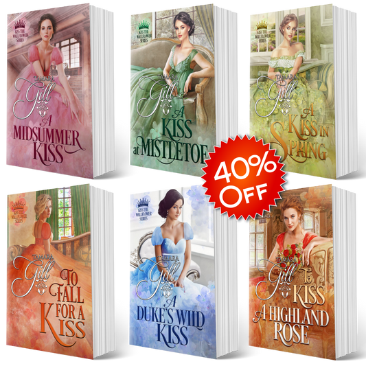 Tamara Gill romance books, Regency romance ebook bundles, Historical romance ebook bundles, Spicy Regency romance novels, Best historical romance books, Time travel romance ebooks, Bridgerton style Regency romance, Regency romance series by Tamara Gill, Historical romance box sets, Tamara Gill special edition ebooks, Kiss_the_Wallflower_Paperback_Bundle_Paperback