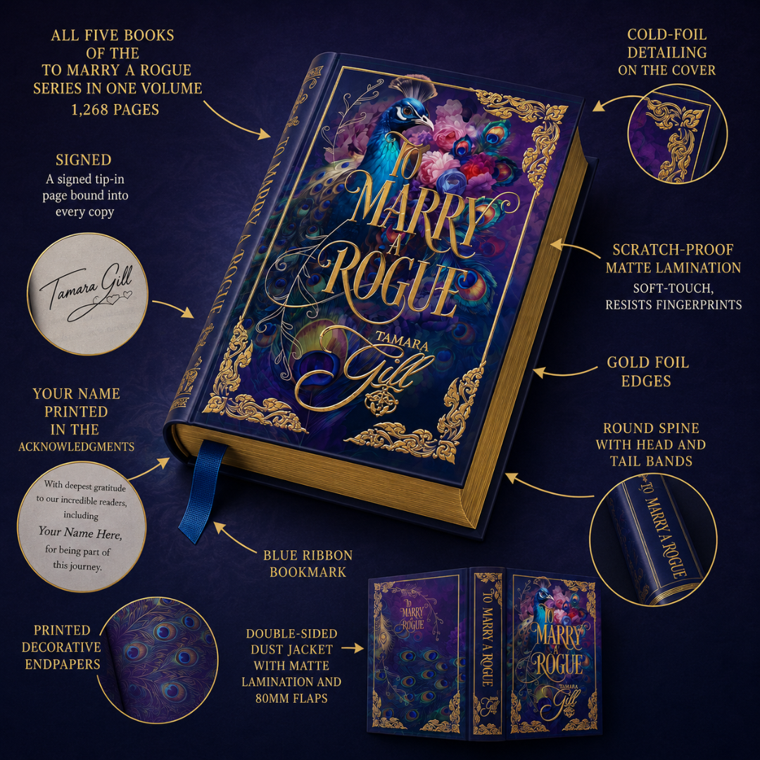 What's included in the To Marry a Rogue Peacock Special Edition hardback by Tamara Gill