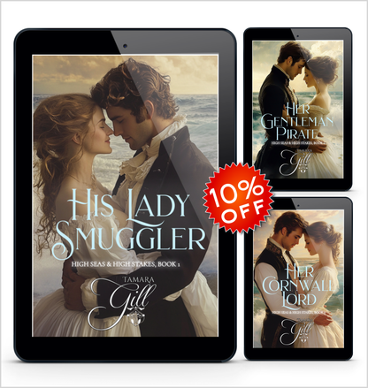 Tamara Gill romance books, Regency romance ebook bundles, Historical romance ebook bundles, Spicy Regency romance novels, Best historical romance books, Time travel romance ebooks, Bridgerton style Regency romance, Regency romance series by Tamara Gill, Historical romance box sets, Tamara Gill special edition ebooks, High Seas & High Stakes eBook Bundle (Ebook)