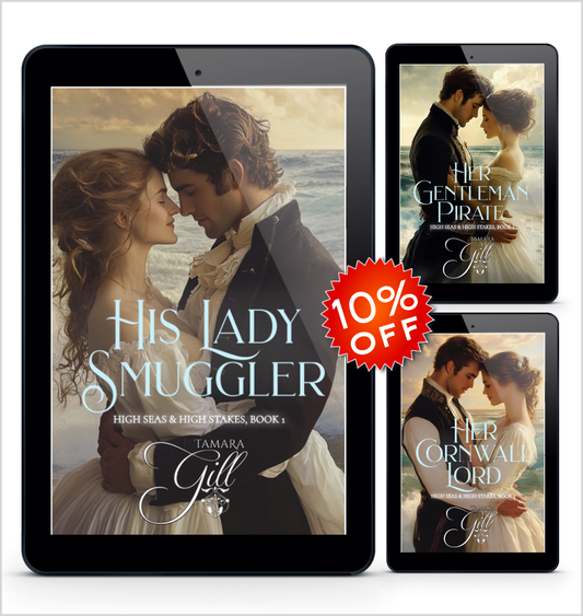 Tamara Gill romance books, Regency romance ebook bundles, Historical romance ebook bundles, Spicy Regency romance novels, Best historical romance books, Time travel romance ebooks, Bridgerton style Regency romance, Regency romance series by Tamara Gill, Historical romance box sets, Tamara Gill special edition ebooks, High Seas & High Stakes eBook Bundle (Ebook)