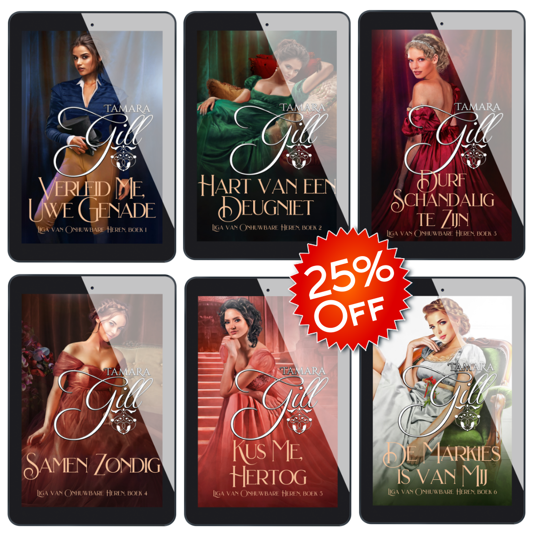 Tamara Gill romance books, Regency romance ebook bundles, Historical romance ebook bundles, Spicy Regency romance novels, Best historical romance books, Time travel romance ebooks, Bridgerton style Regency romance, Regency romance series by Tamara Gill, Historical romance box sets, Tamara Gill special edition ebooks, Liga van Onhuwbare Heren, eBook-bundel, DUTCH (League of Unweddable Gentlemen, eBook Bundle) (Ebook)