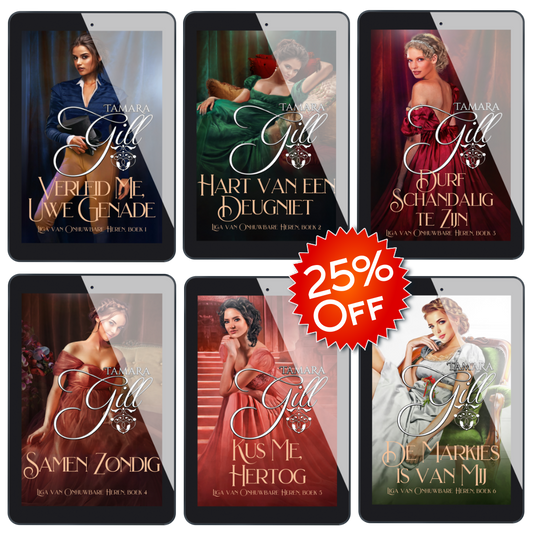 Tamara Gill romance books, Regency romance ebook bundles, Historical romance ebook bundles, Spicy Regency romance novels, Best historical romance books, Time travel romance ebooks, Bridgerton style Regency romance, Regency romance series by Tamara Gill, Historical romance box sets, Tamara Gill special edition ebooks, Liga van Onhuwbare Heren, eBook-bundel, DUTCH (League of Unweddable Gentlemen, eBook Bundle) (Ebook)