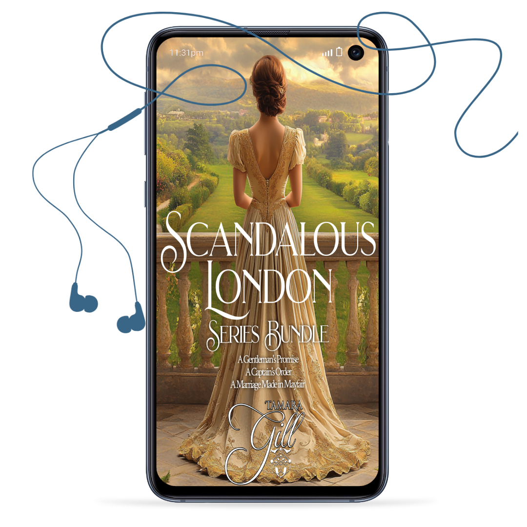 Tamara Gill romance books, Regency romance ebook bundles, Historical romance ebook bundles, Spicy Regency romance novels, Best historical romance books, Time travel romance ebooks, Bridgerton style Regency romance, Regency romance series by Tamara Gill, Historical romance box sets, Tamara Gill special edition ebooks, Scandalous London Bundle, Books 1-3 (Audiobook)
